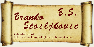 Branko Stoiljković vizit kartica